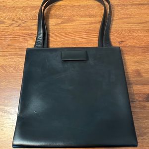 Vintage Black Leather Handbag by Famous Waldybag Company